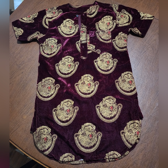 Seyimark Other - Elegant Burgundy and Gold Men's Shirt